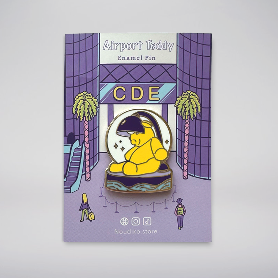 Airport Teddy Enamel Pin
