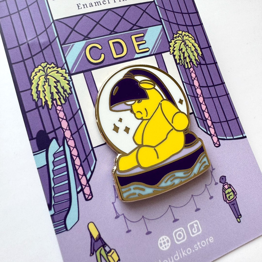 Airport Teddy Enamel Pin